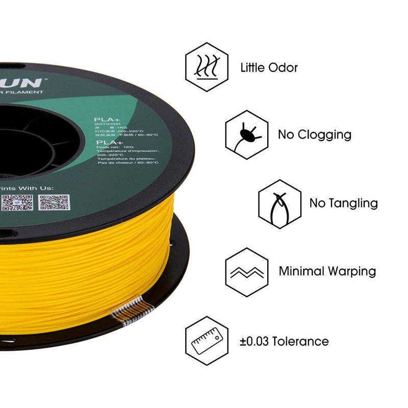 eSUN PLA PRO (PLA+) 3D Printer Filament, Dimensional Accuracy +/- 0.03 mm, 1kg Spool, 1.75mm, Yellow - Image 4